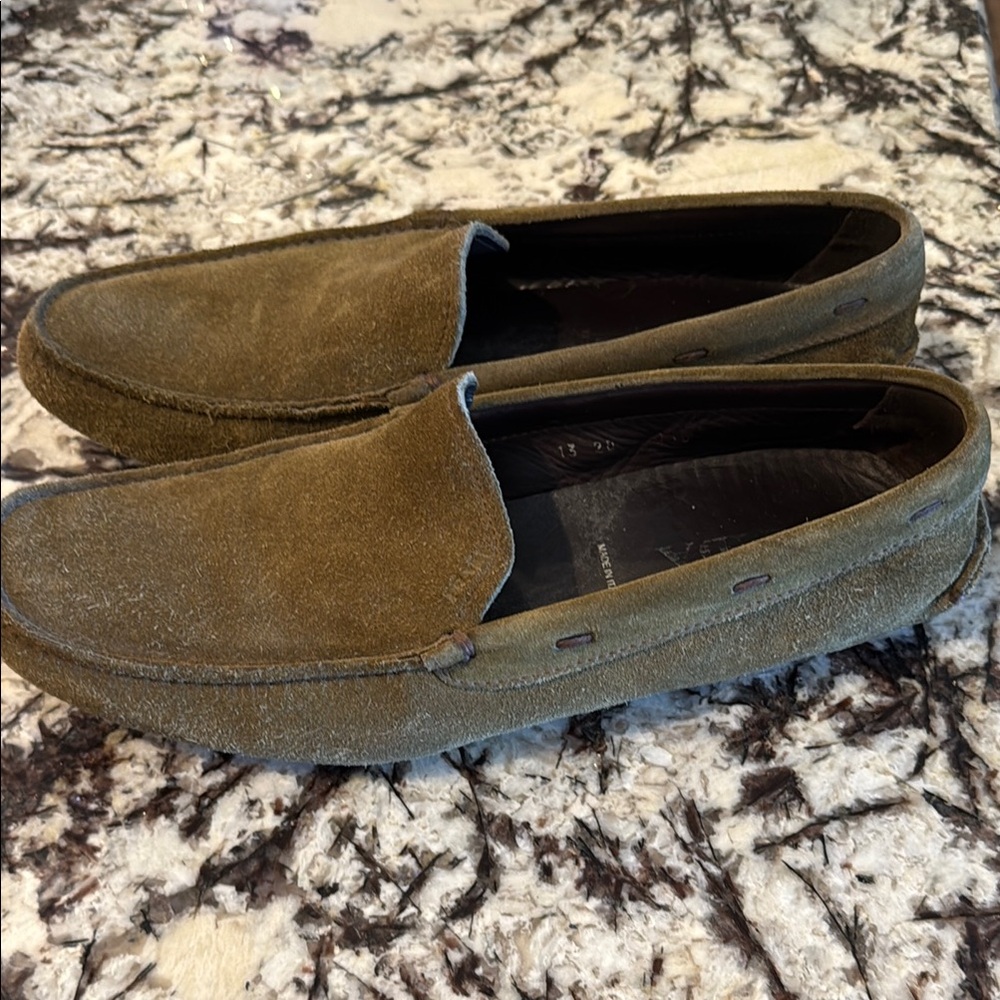 Prada Green Suede Loafers Slip-On Comfort